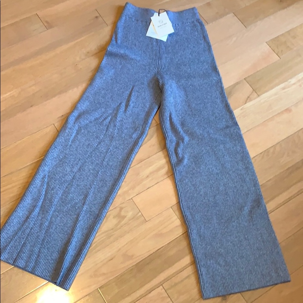 Knit wide leg pants